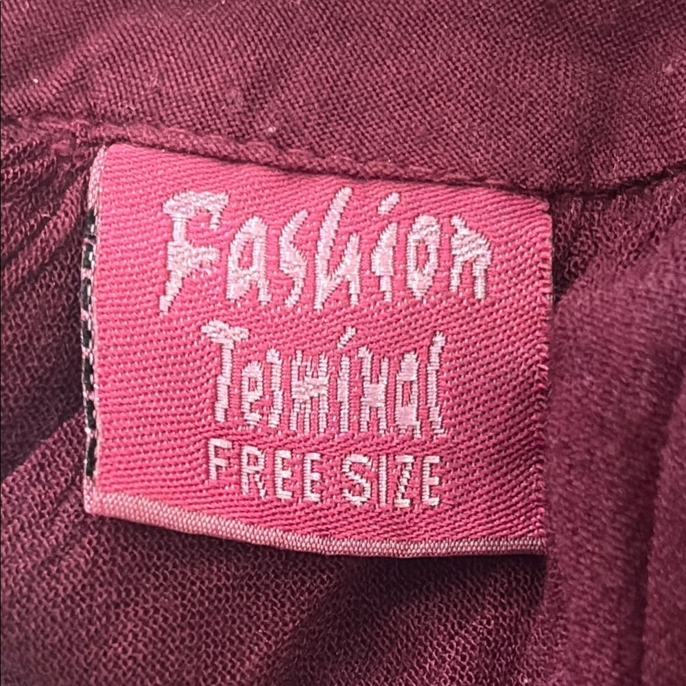 Burgundy and Gold Embroidered Dress - Picture 13 of 16